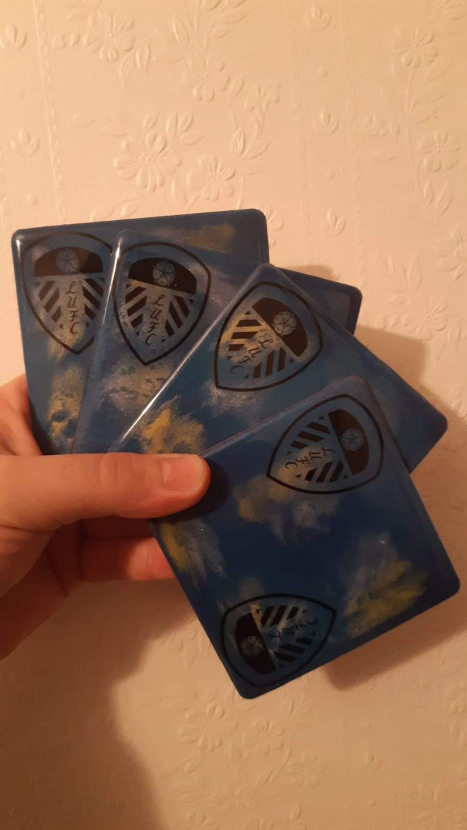 Huge shoutout to <a href="/paul29156687/">Inspired Resin Design</a>  for making my custom coasters!! #resin #resinart #epoxy #LUFC #leedsunited #Creative