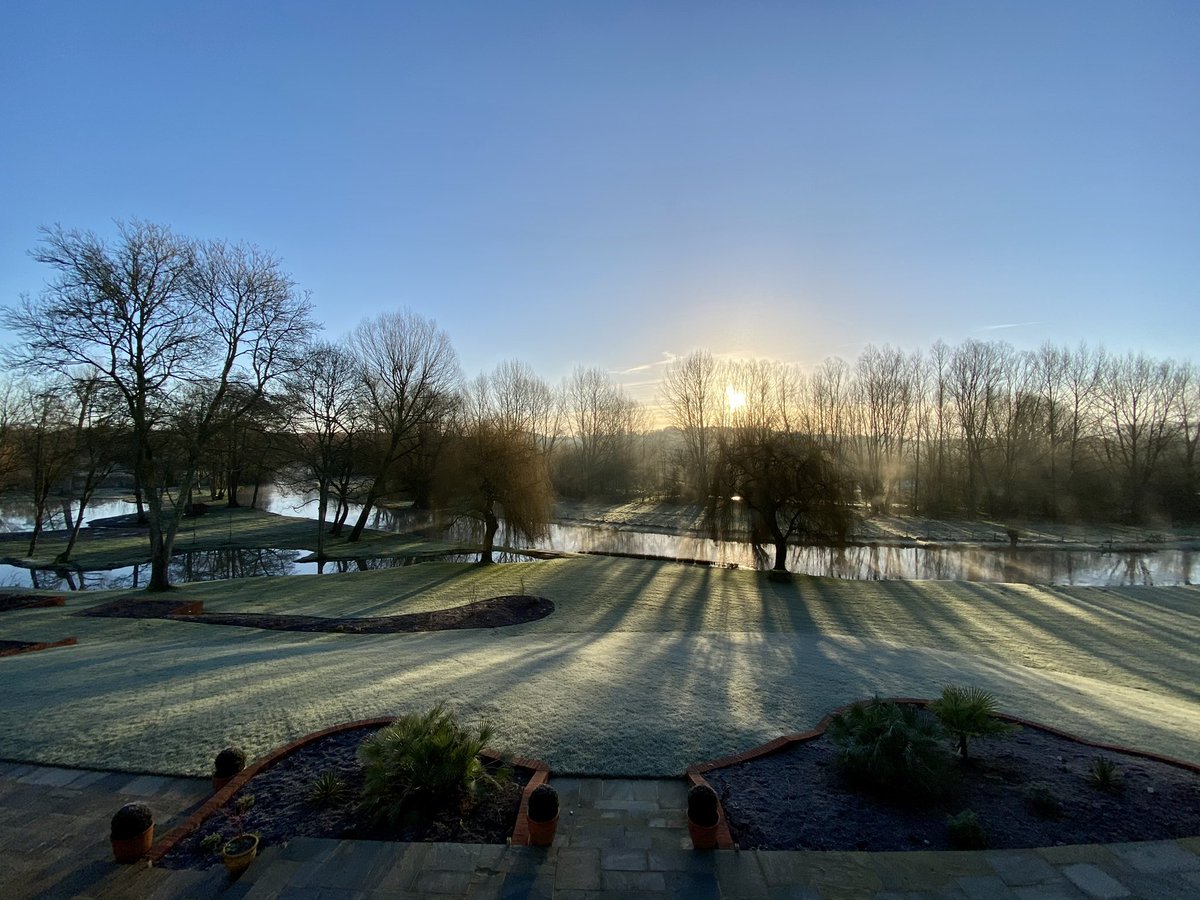 Beautiful morning to visit site. #sunrise #landscaping #winter