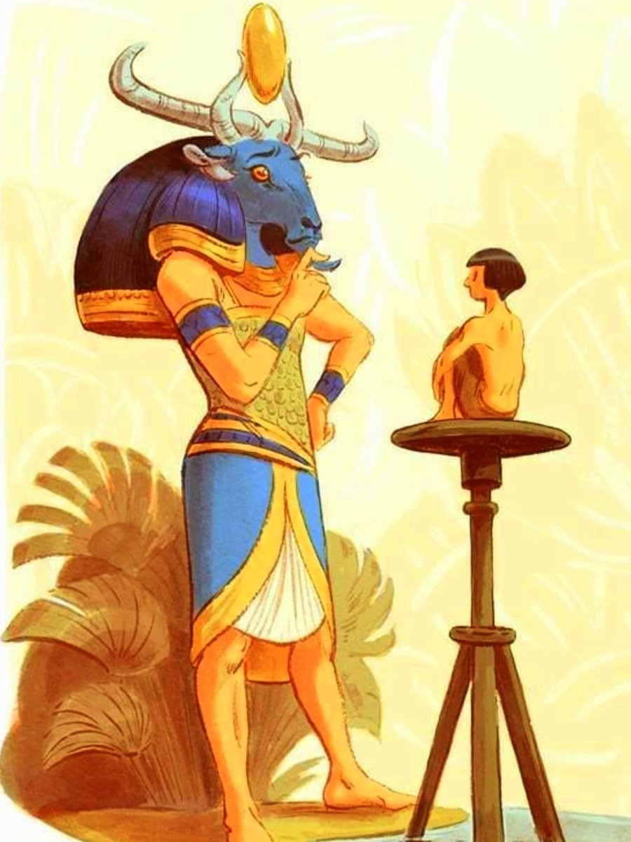 antinousgaygod's tweet photo. 22 Jan is The Day of Making Way for #Khnum, #ram-headed #Egyptian #deity who creates each #human and their #KA from #Nile #clay on his #potter's wheel. He guards #Aswan #Cataracts &amp; oversees the #Inundation. #Chnum also reveals #treasures, #ore and #gems hidden deep in the Earth. https://t.co/sFGFpp9JS4