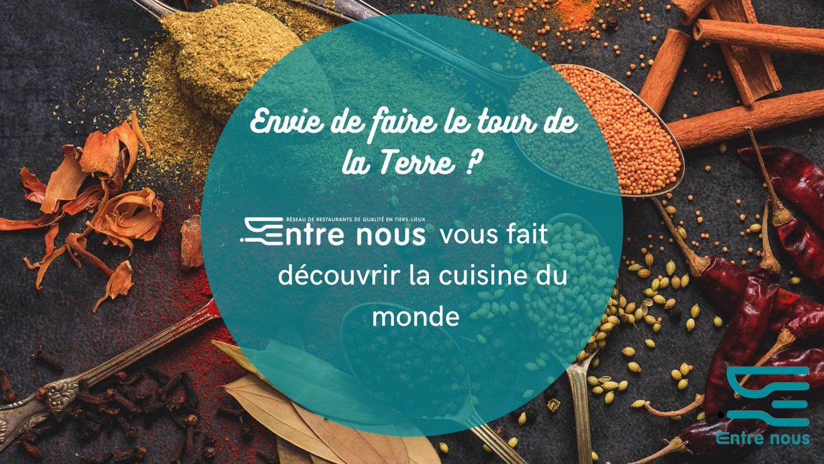 EntreNous_Rest's tweet photo. Envie de #voyager et de découvrir des saveurs à mettre en folie vos papilles ? #ENTRENOUS vous propose régulièrement de la #cuisine du #monde réalisée… avec les ingrédients de chez nous ! Faites le tour du monde, goûtez à nos petits plats et participez à nos ateliers cuisine. 🌍 https://t.co/5WoiSuy20a
