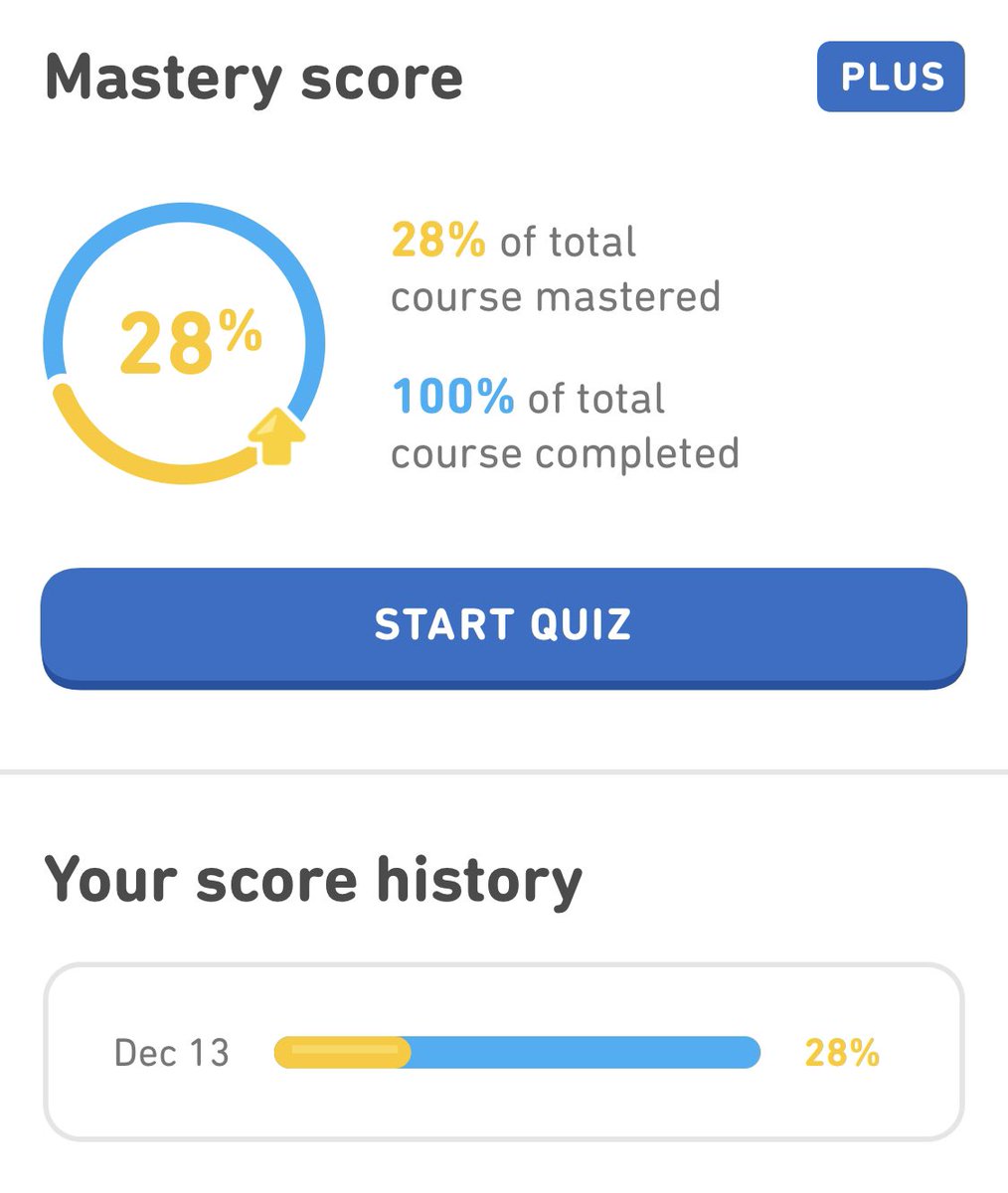 vortiuz's tweet photo. @duolingo How did I get a score of 28% on the mastery quiz when I answered all questions correctly? 100% of the course completed.

Could you take a look on this please? How do you calculate the percentage?
I’ve tried to get an answer since december. 🥲
#duolingo https://t.co/DnRvBcERoU