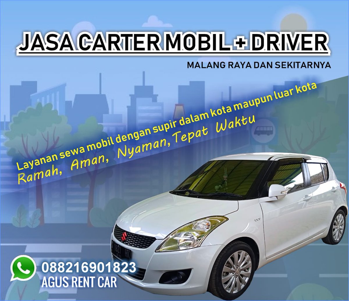 AGUS RENT CAR
Jasa rental mobil + sopir, melayani Area : Malang Raya dan sekitarnya, dll. Pelayanannya sangat ramah, aman, nyaman, dan pastinya tepat waktu ya gaes. <a href="/infomalang/">Info Malang</a>
info wa : 088216901823