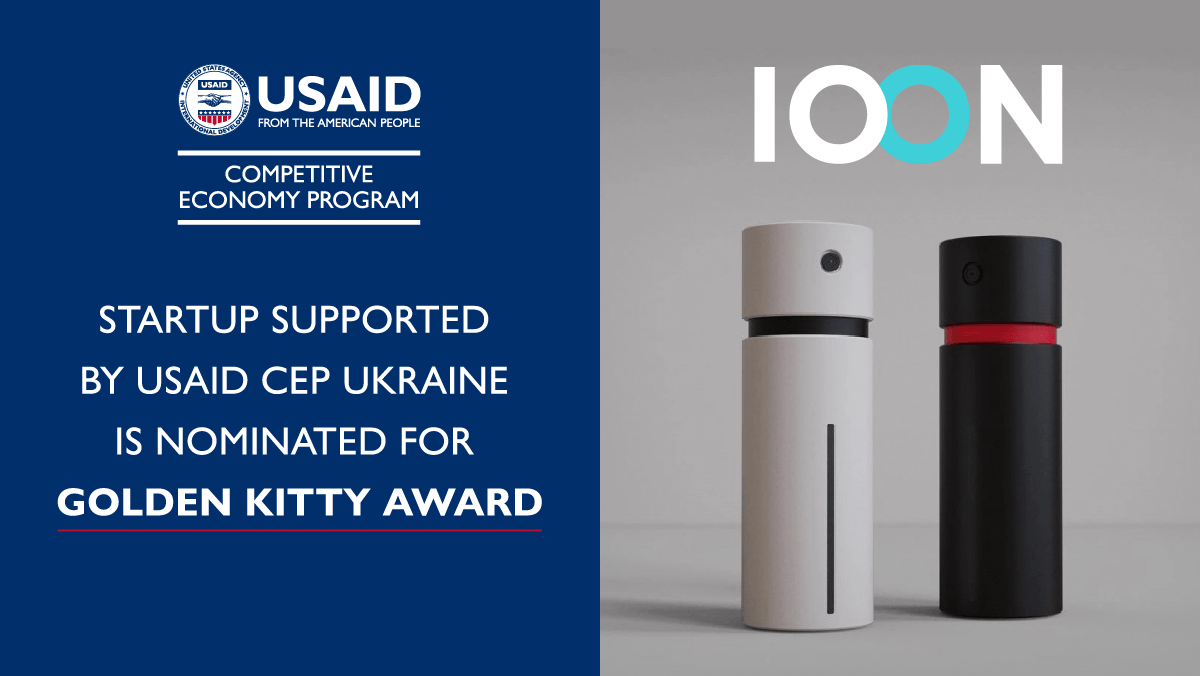 usaid_cep's tweet photo. 🚀 #IOON – hardware #startup graduated from #YEP incubation program and got mentoring support from #eōBusinessIncubators – is nominated for the annual Golden Kitty Award!
🙋 Vote for the Ukrainian team (till January 24): https://t.co/KdgqRkxxV0
Details: https://t.co/jtSRFfHxR7 https://t.co/uqPwVw58QC