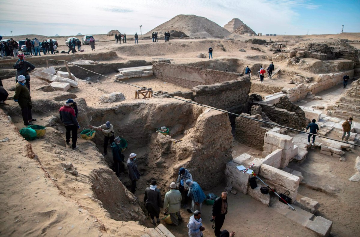Additionally, they found 52 burial shafts containing more than 50 wooden coffins, or sarcophagi, that were at least 3,000 years old. It was the first time sarcophagi that old had been found at  #Saqqara, according to the ministry.  #Egypt  #Discovery  #mummy
