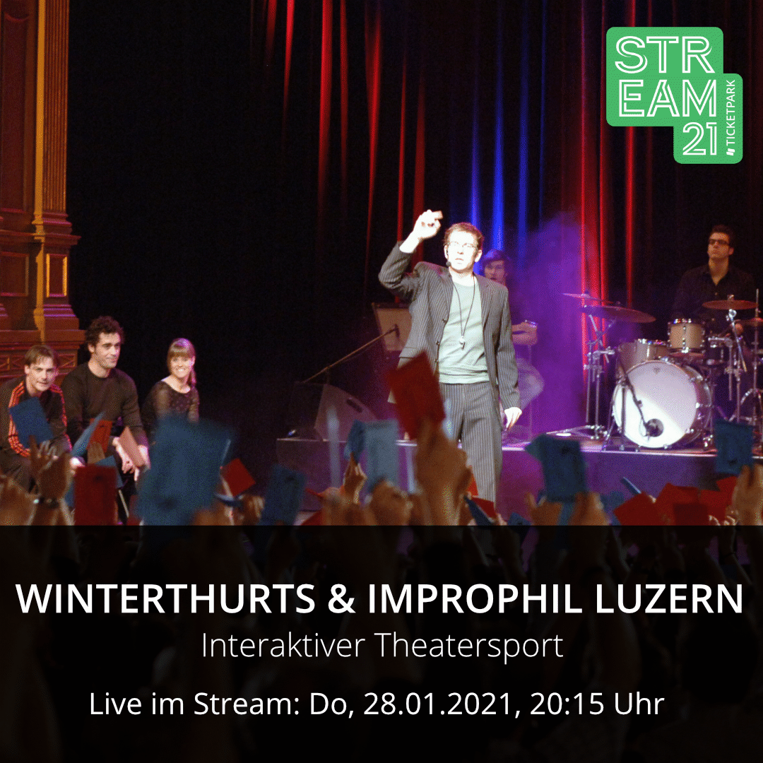 stream21art's tweet image. 🎈INTERAKTIVER THEATERSPORT – Die Schweizermeister @improphil und WinterthurTS vom @casinotheater Winterthur improvisieren Szenen im Wettstreit. Und DU bestimmst den Verlauf der Geschichte!
📺 Do, 28. Januar 2021, 20:15 Uhr live im Stream
🎟 stream21.art/tickets/

#stream21