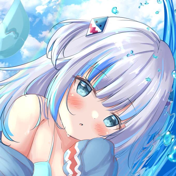 水着サメちゃん!!🦈🦈🦈
#gawrt #gawrgura 