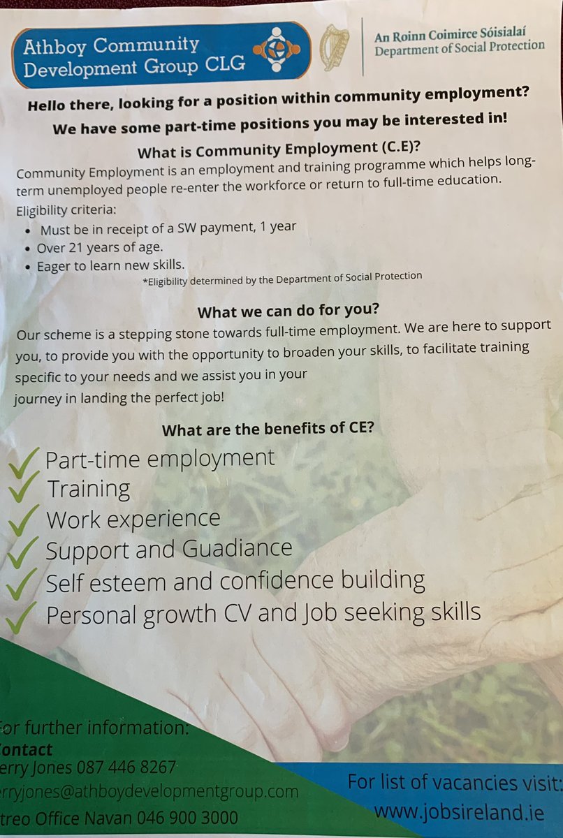 AthboyClg's tweet photo. Athboy CE here to help #intreo #jobsireland #navan #intreonavan #jobfairy #jobfrog #workexperience #vacancies #communitywork #workinthecommunity #meath #opportunity #steppingstone #training #support #guidance #athboy #athboywork #athboyjobs #groundsperson #makeadifference https://t.co/jtEkMNcBeI