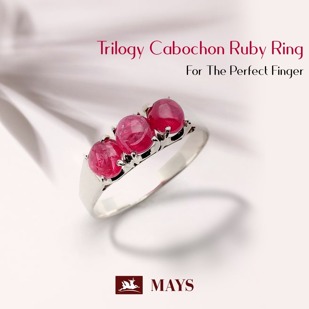 An elegant band worked with trilogy cabochon ruby gemstones for your Senorita! A perfect gift for the love of your life! 

Visit: mays.com.au

#gemstones #ruby #cabochons #rubyrosemakeup #rubycabochon #rubyonrails