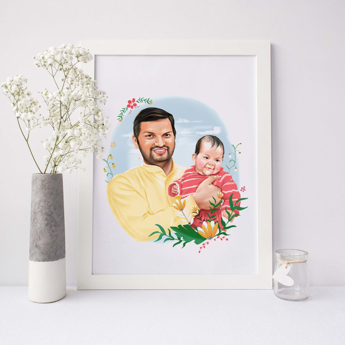 doodlerts's tweet image. #digitalportrait #caricature #customizedframe