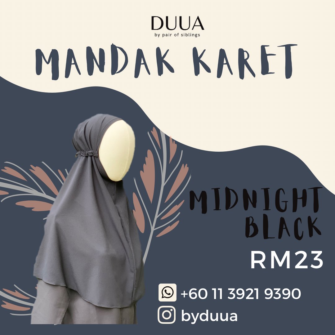 ByDuua's tweet photo. Our latest addition. Mandak Karet! Only RM23 or buy 3 for only RM65✨

Show some support and help us to RT 🤍🙏🏻

Link https://t.co/ubI0sxY1GU #smallbusiness #supportsmallbusiness #SupportLocal #pkp2021 #tudung #hijab #bawal https://t.co/s0rAXegwvY