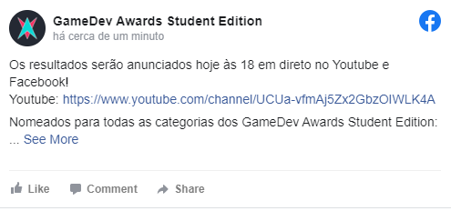 gdawards_se's tweet photo. ❗️Lista dos nomeados para todas as categorias dos GameDev Awards Student Edition, hoje às 18 em direto no Youtube e Facebook ❗️

📜Lista: https://t.co/A6HwULkl5j https://t.co/ARH0LsYXRo