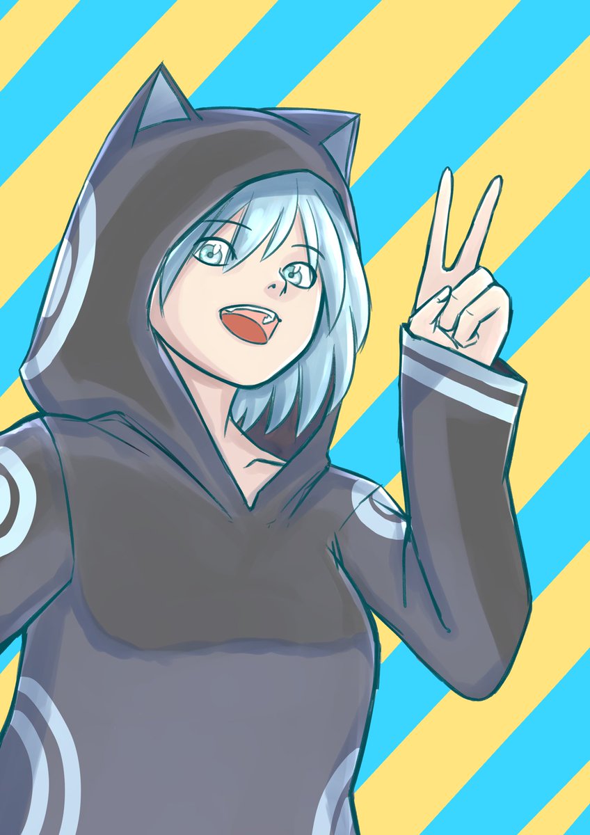 ちゃぱだんご ピースピース イラスト 女の子イラスト 猫耳フード 猫耳 Illust