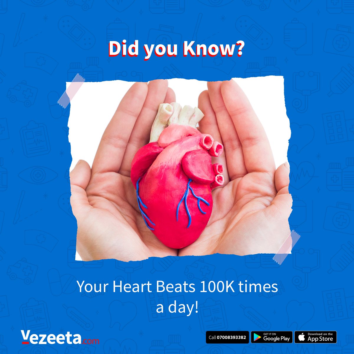 VezeetaNG's tweet photo. Yes!
The heart works hard ,take care of it!

A proven method to take care of the heart is through constant exercising.

15minutes to an hour of daily exercise can save your heart!

For heart health issues, consult a cardiologist on Vezeeta. Click here : https://t.co/VU5S2iGLTs https://t.co/xq6DM1nQj1