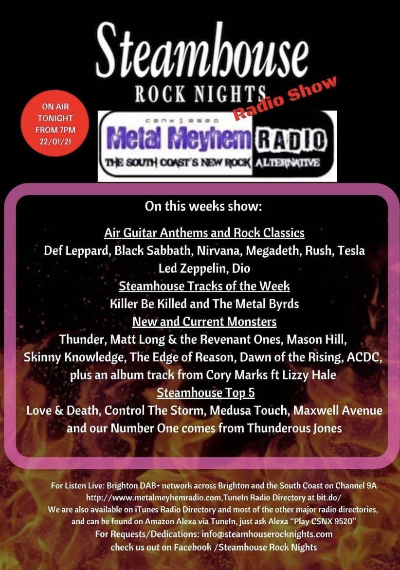 MedusaTouch1's tweet photo. Tune in tonight for a great line up of rock &amp; metal on @metalmeyhem #theshooter https://t.co/DVYqS3Oxka