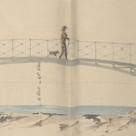 natlibscotmaps's tweet photo. We love how a dog walker, and a cart, help indicate the scale of Robert Stevenson's sketches for a bridge of malleable iron to cross the Esk at Melville Castle. https://t.co/PlSYIjCmdK #Maps #StevensonEngineers #RiverEsk https://t.co/H712K8xAIA