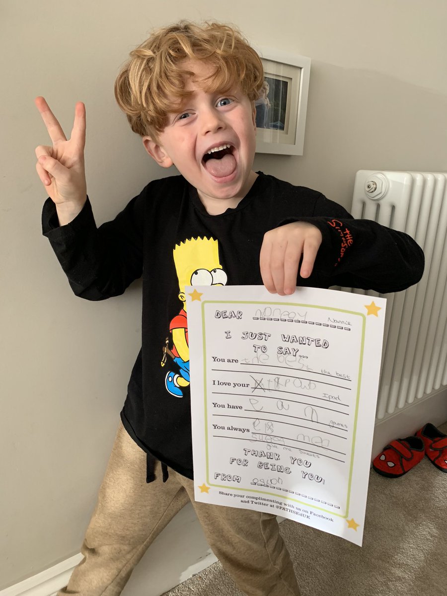 Osian has worked hard on his Nannies compliments ❤️ #nationalcomplimentday <a href="/PATHSEdUK/">PATHS® Programme for Schools (UK Version)</a>