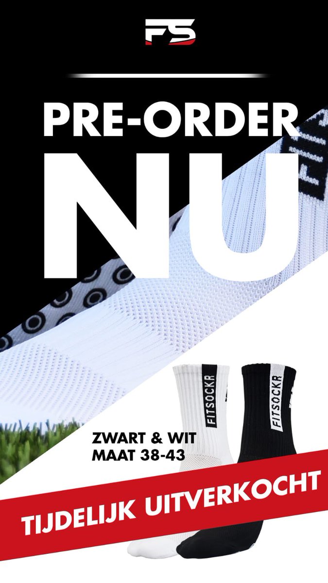 FSockr's tweet image. 𝗭𝘄𝗮𝗿𝘁 &amp;amp; 𝘄𝗶𝘁 (𝟯𝟴-𝟰𝟯) 𝘇𝗶𝗷𝗻 𝘁𝗶𝗷𝗱𝗲𝗹𝗶𝗷𝗸 𝘂𝗶𝘁𝘃𝗲𝗿𝗸𝗼𝗰𝗵𝘁, 𝗺𝗮𝗮𝗿 𝘃𝗮𝗻𝗮𝗳 𝘃𝗮𝗻𝗱𝗮𝗮𝗴 𝗸𝘂𝗻 𝗷𝗲 𝗮𝗹𝘃𝗮𝘀𝘁 𝗲𝗲𝗻 𝗣𝗥𝗘-𝗢𝗥𝗗𝗘𝗥 𝗽𝗹𝗮𝗮𝘁𝘀𝗲𝗻! 🤩

𝗕𝗲𝘀𝘁𝗲𝗹 𝘀𝗻𝗲𝗹 𝗼𝗽 𝘄𝘄𝘄.𝗙𝗶𝘁𝗦𝗼𝗰𝗸𝗿.𝗻𝗹
#𝗧𝗘𝗔𝗠𝗙𝗜𝗧𝗦𝗢𝗖𝗞𝗥