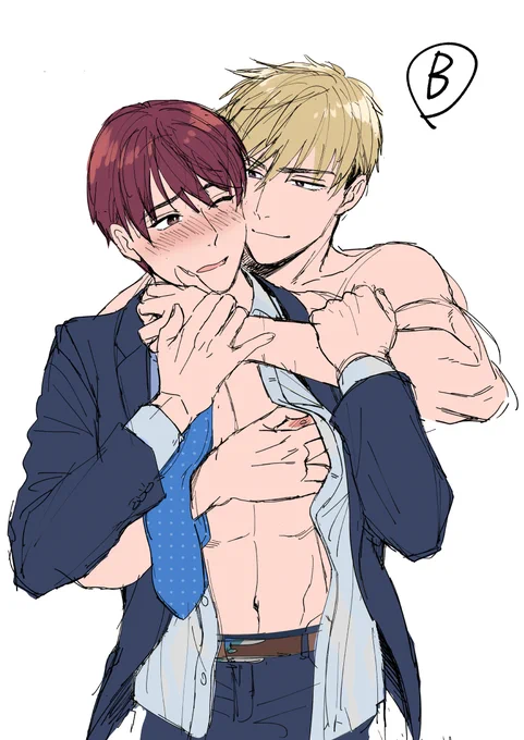 コミックスカバーメイキングつづき✍️できたラフに仮色を乗せます。初稿の一番目は暗いという指摘を受け明るいバージョン2種類をだしました。スーツが暗い方が肌の明るさが際立つので3枚目を推して決定稿に→ 