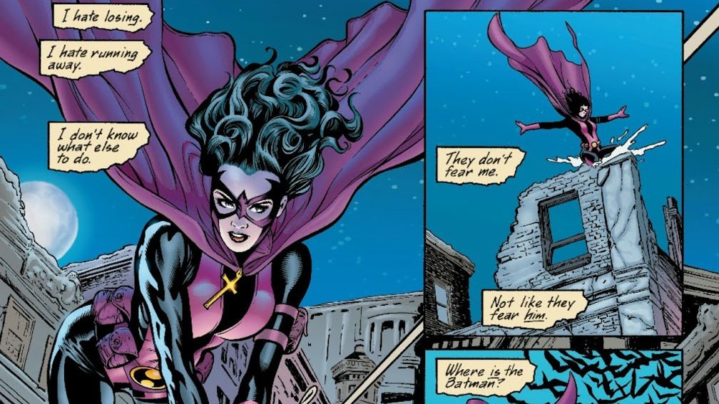 Who was left fighting to protect people? Huntress.She did her best but people just didn't fear Huntress like they feared Batman.