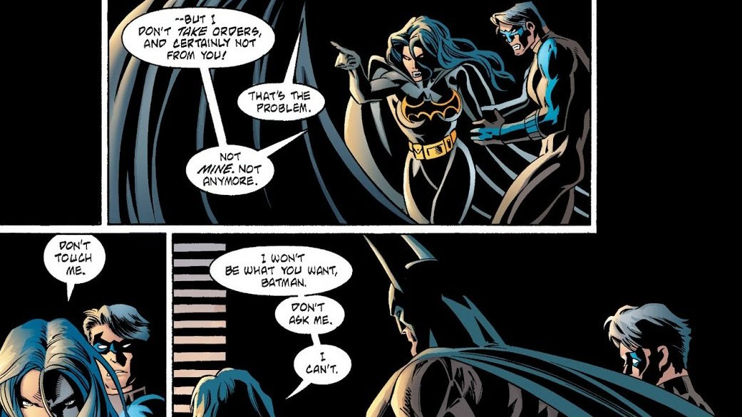 Batman says she made 3 mistakes which well get to but she is warned, not fired.