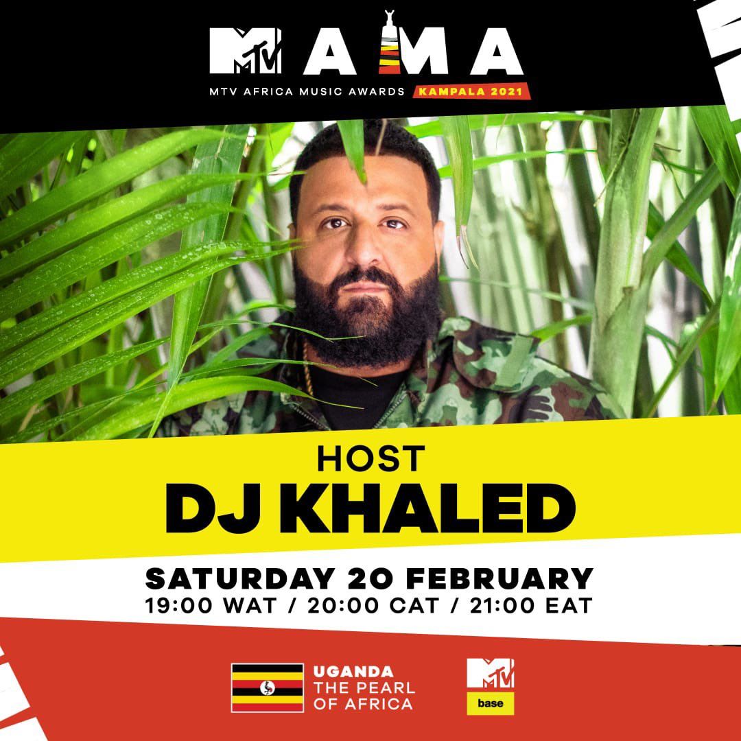It’s official! <a href="/djkhaled/">DJ KHALED</a> will HOST the 2021 MTV Africa Music Awards on 20 Feb from the Pearl of Africa, Uganda!! Don’t miss performances by some of the biggest stars from Africa &amp; around the globe. #MTVMAMA #VisitUganda