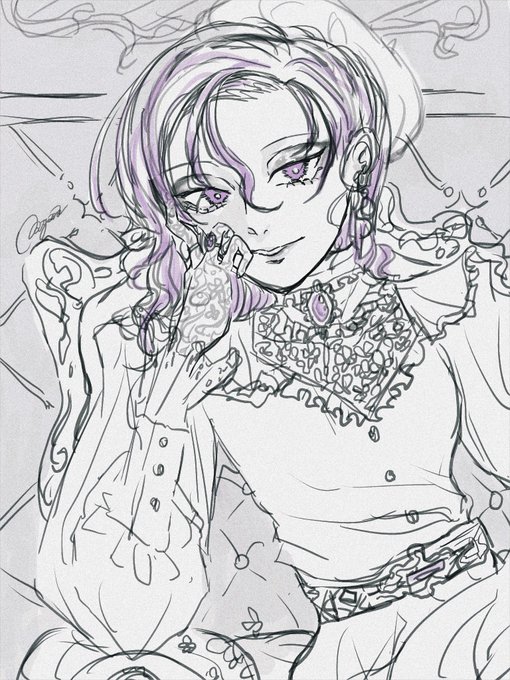 こういうレトロなお洋服可愛いよねっていうらくがき 
