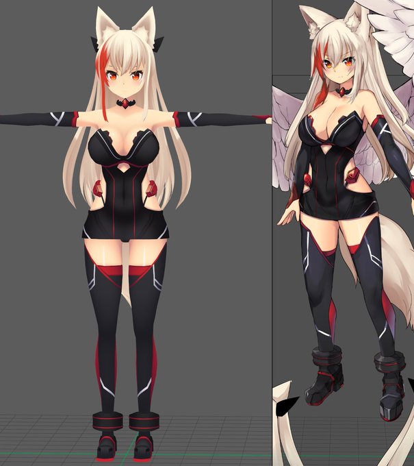 ・うちの子試作品
1年ちょっと前から、時間見つけて進めてもらってるやつ。
うちの子3D……

※無断転載とかお断り
※キャラデザ:狐ノ沢先生@TYBAyosizawa
※モデリング:あいんつ先生@einz_zwei 