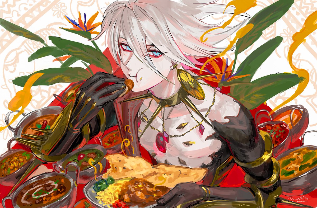 カルナ(Fate) 「??????
#カレーの日  #カルナ 」|江川あきら▽AKIRAEGAWAのイラスト