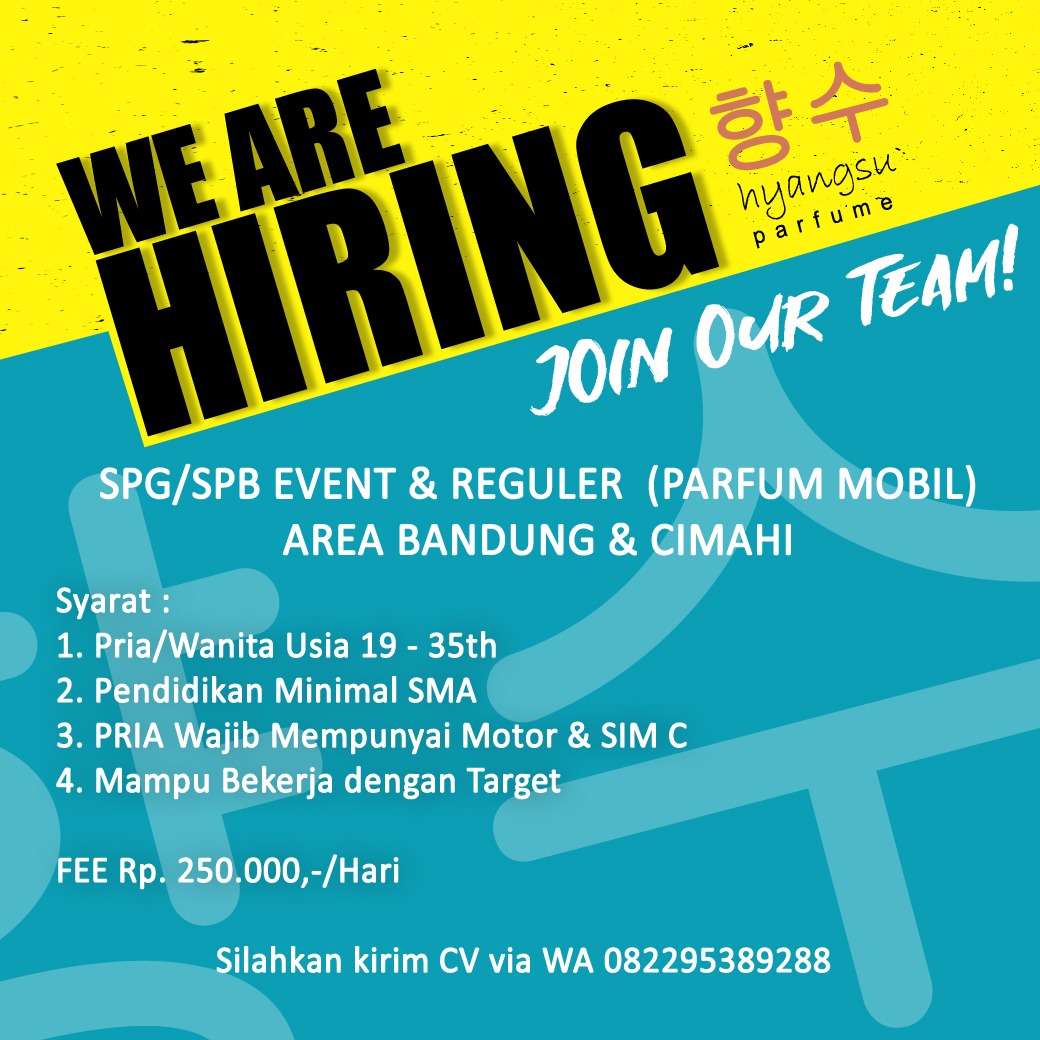 Silahkan Di coba Buat SPG/SPB , langsung kirim CV/lamaran ke No tertera. System kerjanya gampang, dan gak terlalu ribet targetnya.
#lokerkerja #lokerbandung