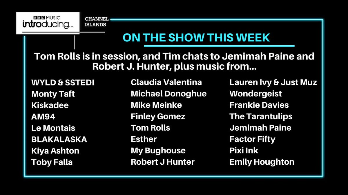 Tomorrow from 8pm, <a href="/Tim__Hunter/">Tim Hunter</a> has got Tom Rolls in session, chats with Jemimah Paine and <a href="/RJHunterMusic/">Robert J. Hunter</a>, and music from <a href="/officialwyld/">WYLD</a>, <a href="/MontyTaft/">Monty Taft</a>, <a href="/kiskadee__/">Kiskadee</a>, <a href="/LeMontaisMusic/">Rebecca Le Montais</a>, <a href="/BLAKALASKA/">BLAKALASKA</a>, <a href="/ClaudiaVLNTNA/">claudia valentina</a>, <a href="/FinleyGomez/">Finley Gómez</a>, <a href="/FrankieDaviesUK/">Frankie Davies</a>, <a href="/pixi_ink/">Pixi Ink Music🌌</a>, <a href="/TheTarantulips/">The Tarantulips</a> &amp; more 🤩