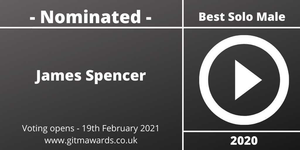 Congratulations to James Spencer - nominated for Best Solo Male

#GITMAwards <a href="/JamesSpence909/">James Spencer</a>
