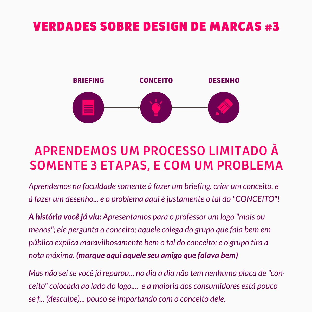 Brandster_brand's tweet photo. VERDADES sobre design de marcas #3
SOMENTE O BRIEFING E O CONCEITO NÃO RESOLVEM NADA!
#cursodedesign #design #designdemarcas #identidadevisual #logodesign https://t.co/6UI1rBiz0b
