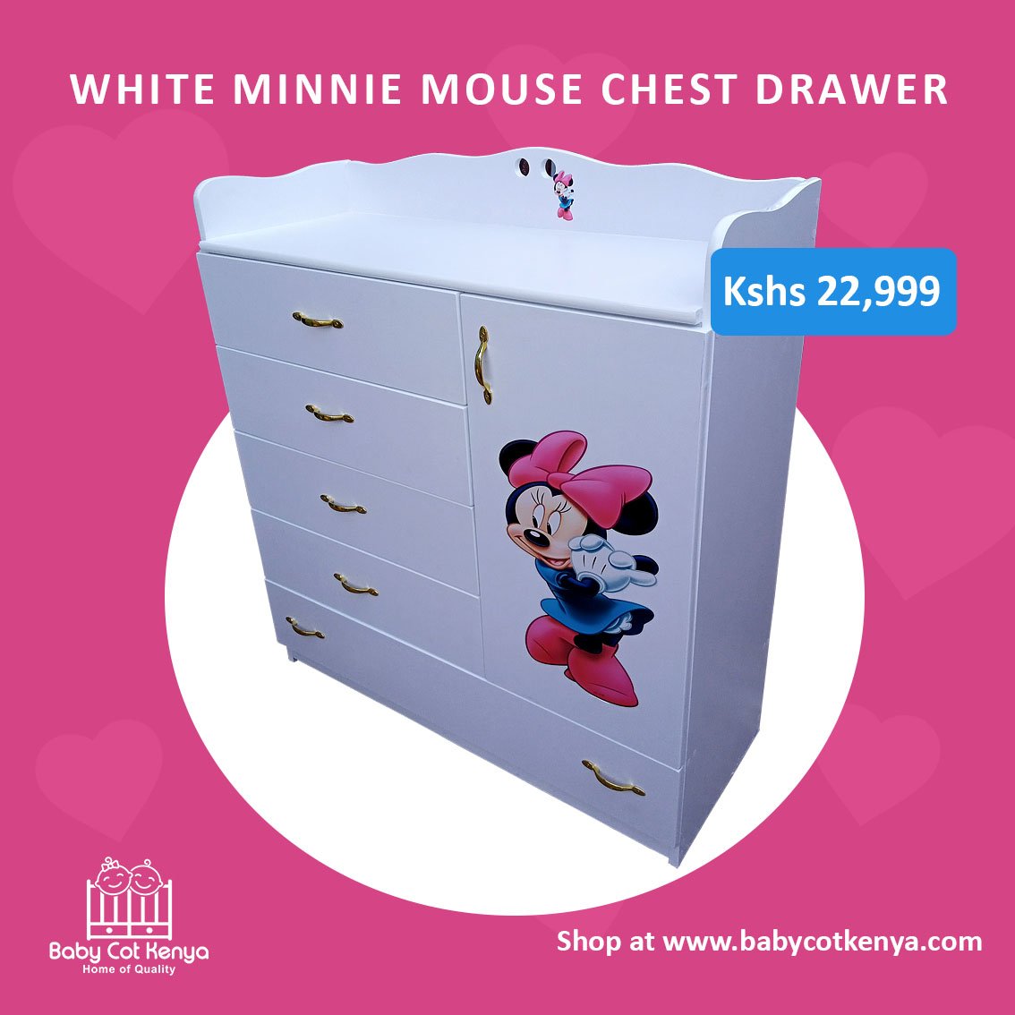 BabyCotKenya's tweet image. Solve the storage problems along with adding a decorative accent to your baby girls room with the white mini mouse chest drawer... Order now via call/WhatsApp 0712676157
Or online babycotkenya.com 
PS we do delivery

#kidsfurniture #chestdrawers #babygirl #furniture
