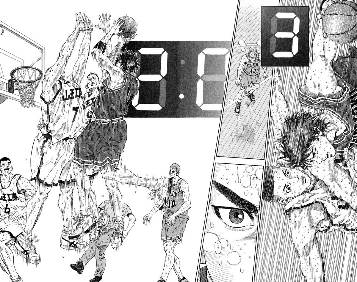 Another universally-praised part of slam dunk is the art, which is obviously a given coming from a Inoue manga. But keep in mind that this is one of Inoue’s first works and that the art may be disappointing at first but the way his technique evolves is just masterclass.