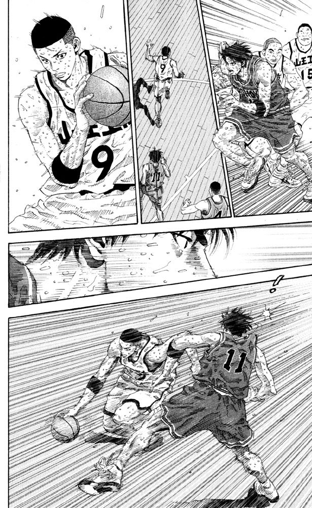 Speaking of the art, the fluidity of the matches is incredible. Not once have I been lost reading. All the plays look visually stunning and realistic. It really shows how great Inoue’s passion and overall knowledge for basketball he has.