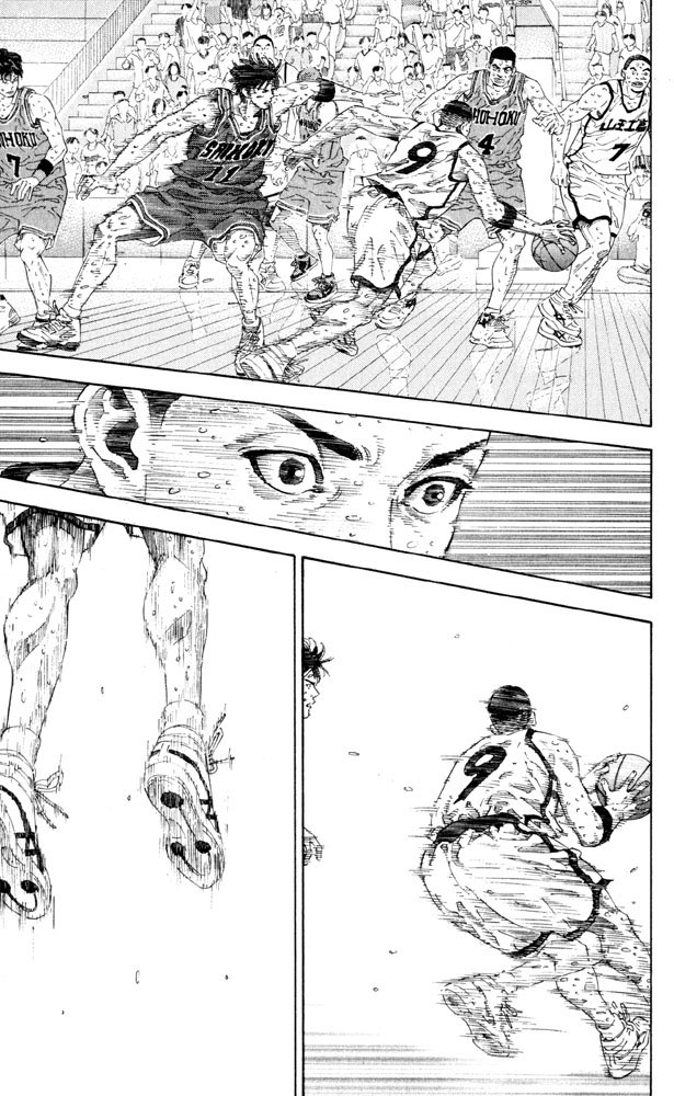 Speaking of the art, the fluidity of the matches is incredible. Not once have I been lost reading. All the plays look visually stunning and realistic. It really shows how great Inoue’s passion and overall knowledge for basketball he has.