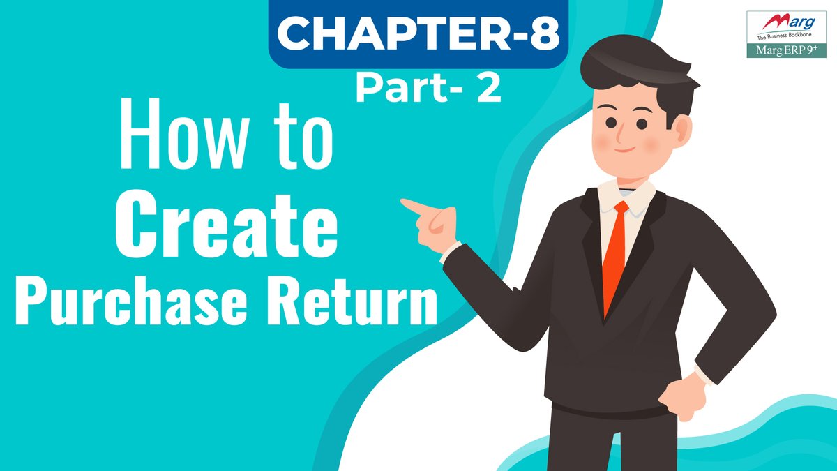 MargErpLtd's tweet photo. ๐Day 15- Presenting Chapter 8: Part 2 of #LearnMarg- where we will learn How to Create Purchase Return
Watch the video for complete chapter: https://t.co/JYbh6wFwrX
Stay Tuned for Next Chapter
#LearnMarg #MargERP https://t.co/6D6SCpkeKV