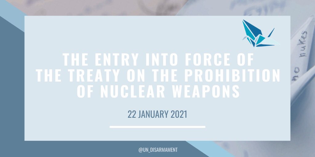 Izumi Nakamitsu (@inakamitsu) on Twitter photo Today, #TPNW enters into force, which represents an important step towards the <a href="/UN/">United Nations</a>’s highest #disarmament priority: elimination of #nuclearweapons. I echo <a href="/antonioguterres/">António Guterres</a> in commending the States that have ratified the treaty & instrumental role of #Hibakusha & civil society. Today, #TPNW enters into force, which represents an important step towards the <a href="/UN/">United Nations</a>’s highest #disarmament priority: elimination of #nuclearweapons. I echo <a href="/antonioguterres/">António Guterres</a> in commending the States that have ratified the treaty & instrumental role of #Hibakusha & civil society.