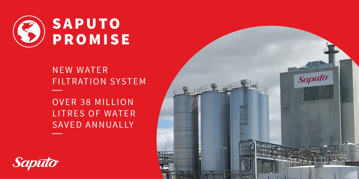 SaputoInc's tweet image. We recently installed a #water filtration system in Australia that allows one of our boilers to run exclusively on evaporator condensate, reducing our water consumption by 38,400,000L per year, or 15 Olympic swimming pools! #SaputoPromise #environment