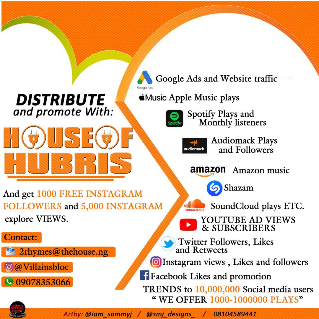 iam_sammyj's tweet photo. #freshart by🔥💥💦 #smjdesigns💻🖥 #graphicstaliban🔥👨💻 #DM for yours at #affordable price 👌💯 follow @iam_sammyj @smj_designs_
.
.
.
.
#houseof #hubris #applemusic #amazon #itunes #shazAm #spotify #youtube #audiomack #googleads cc @villainsbloc https://t.co/DOJDHr15Cp