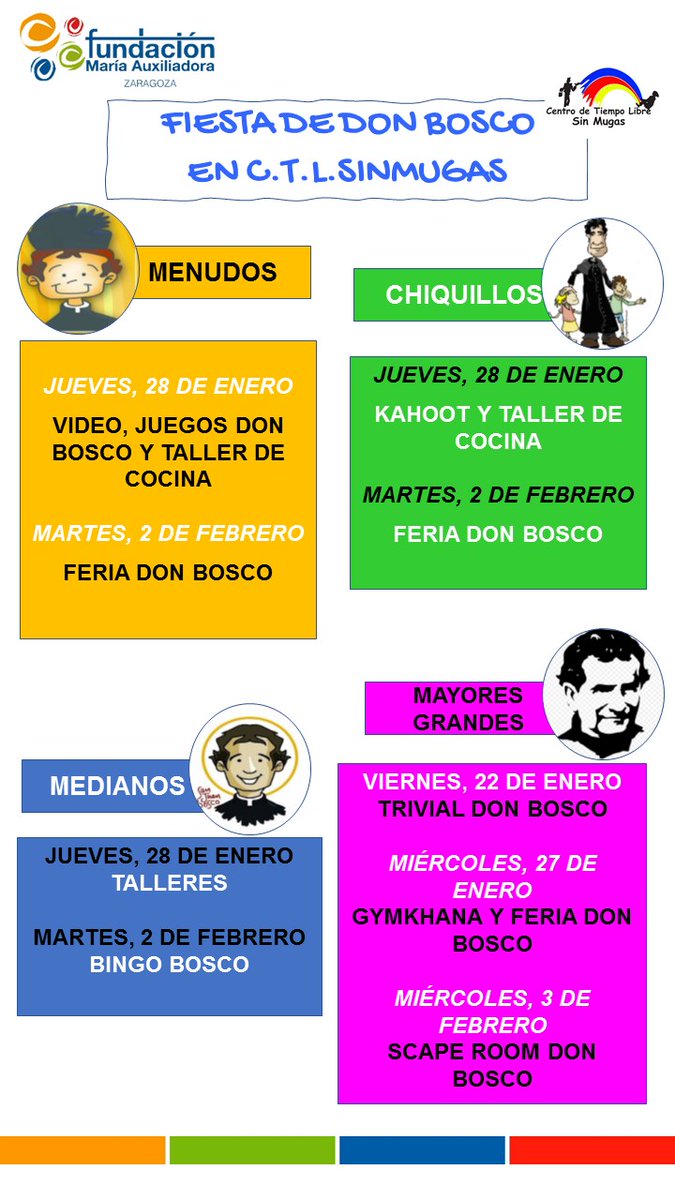 𝐂𝐓𝐋 𝐒𝐈𝐍 𝐌𝐔𝐆𝐀𝐒

En el 𝐦𝐞𝐬 𝐝𝐞 𝐄𝐧𝐞𝐫𝐨 celebramos con alegría e ilusión a través de 𝐚𝐜𝐭𝐢𝐯𝐢𝐝𝐚𝐝𝐞𝐬 𝐞𝐬𝐩𝐞𝐜𝐢𝐚𝐥𝐞𝐬 el mes de nuestro querido amigo, padre y maestro 𝐃𝐨𝐧 𝐁𝐨𝐬𝐜𝐨.
#Cuidalavidaponlecorazón
#DonBosco