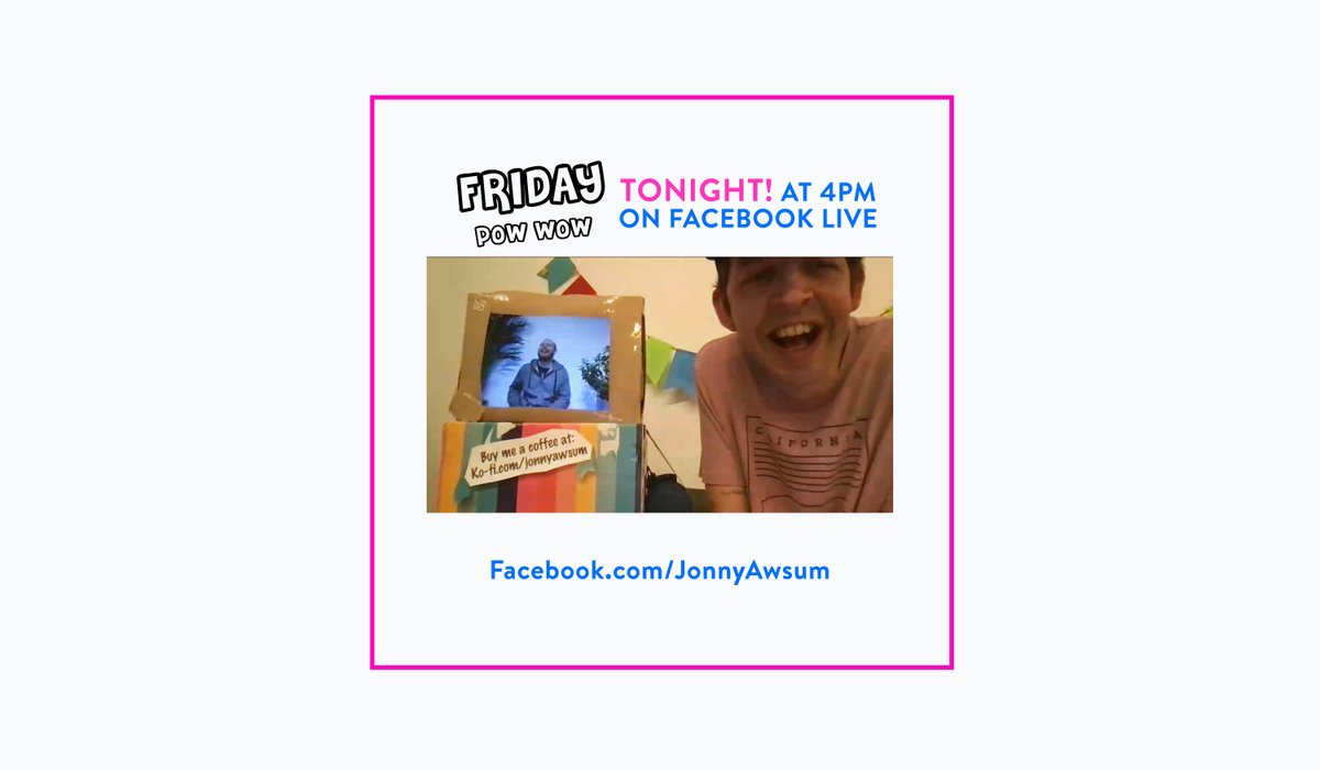 gag_reflex's tweet photo. #FridayPowWow is @jonnyawsum’s #onlineshow 💃🏻🎉
A perfect way to end the wk & recover from #homeschooling
@BGT star Jonny brings his endless energy to FB Live each Friday
Today from 4pm, for free! https://t.co/kArrJRkiNW
#familyfriendly #Comedy #onlineshow #friday #jonnyawsum https://t.co/k0C3nqLPp1