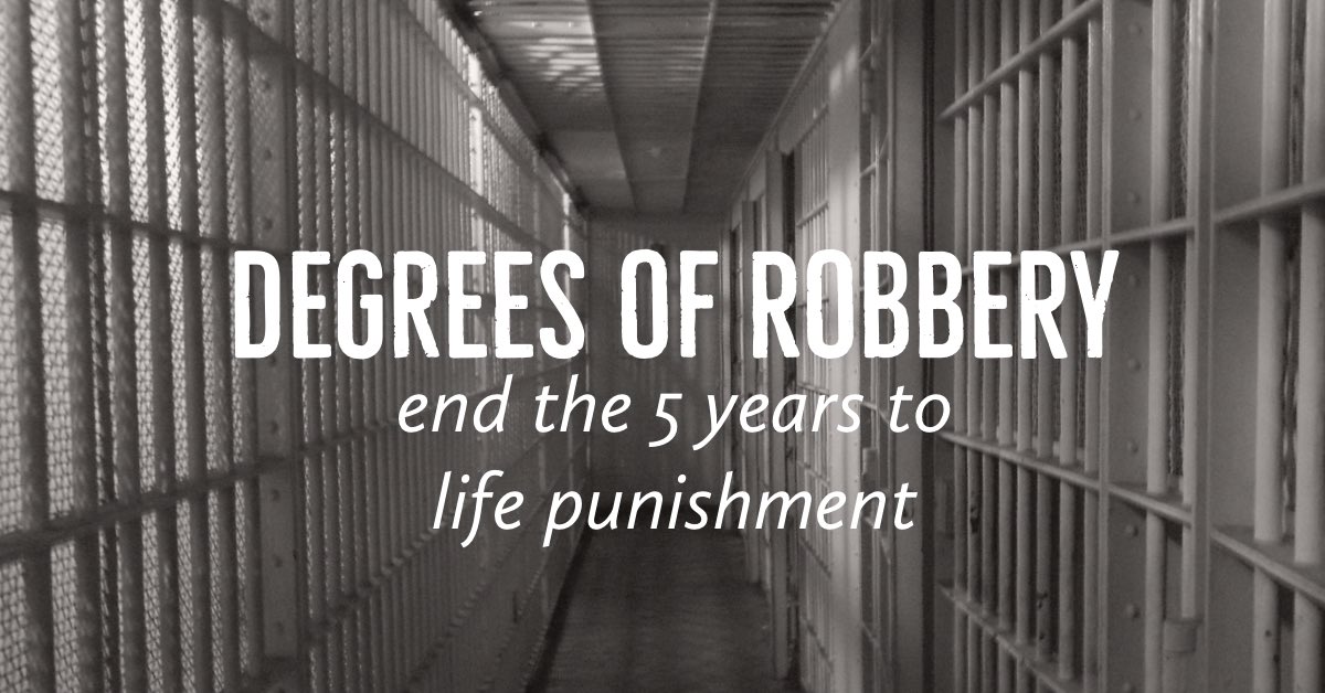 HB1935, Chief Patron Del Vivian Watts seeks to end the 5 YEARS to LIFE punishment for robbery and creates DEGREES of robbery. The potential for unjust outcomes w/ the current one-size-fits-all approach cannot be overstated. 4/9  https://justiceforwardva.com/other-issues-links