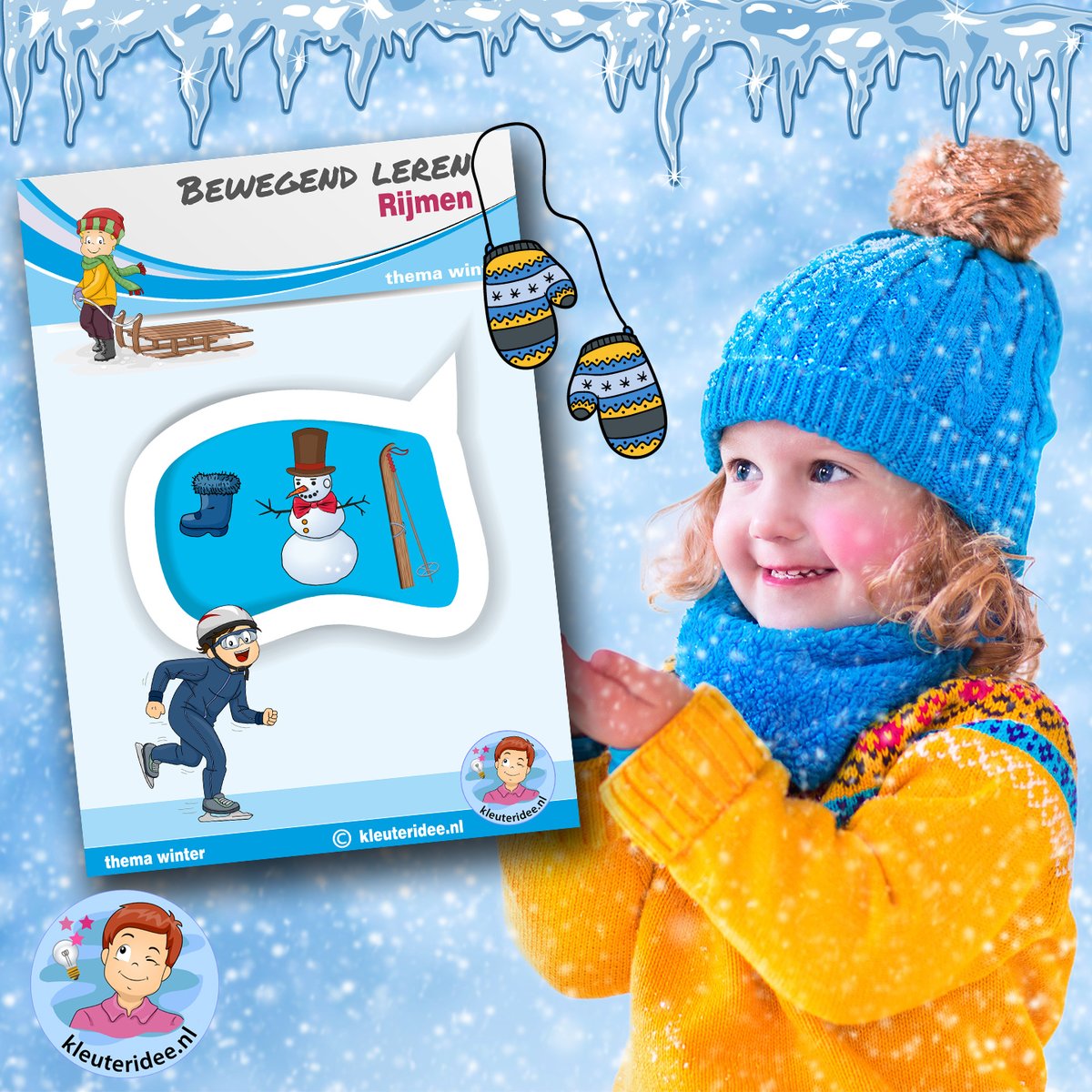 Nieuw! Bewegend leren. Rijmrun thema winter.
Heerlijk rijmen en rennen in de buitenlucht of binnen.
kleuteridee.nl/winter/