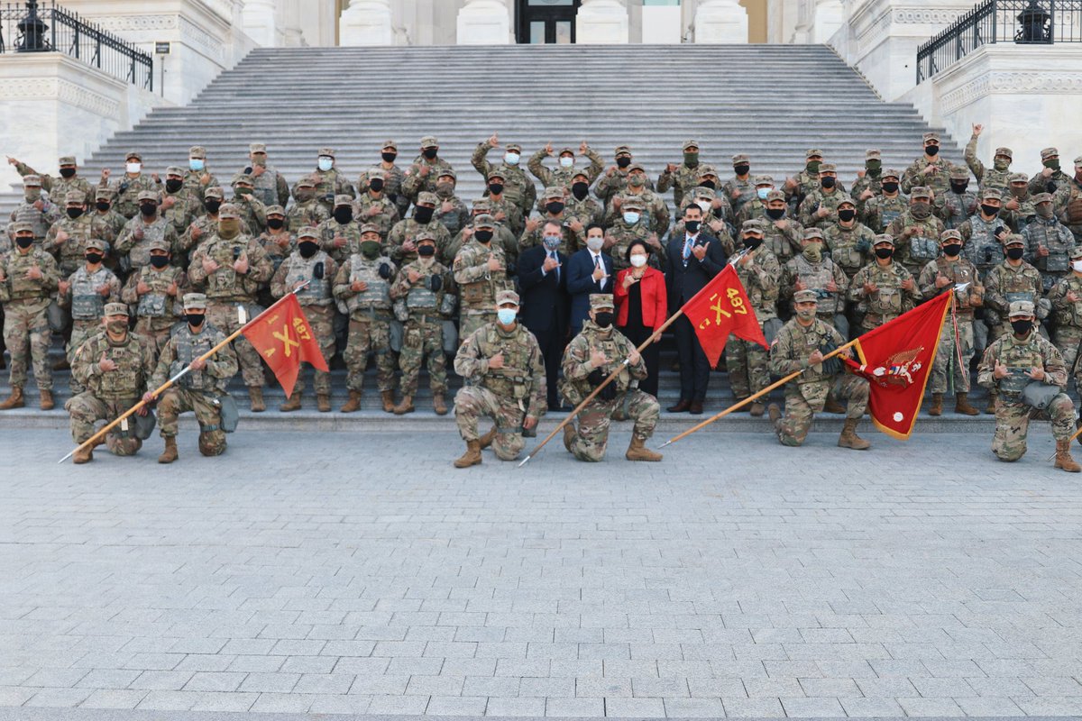 Speaking of National Guard it was also just as weird that congressional leaders decided to use their presence as a photo op. 