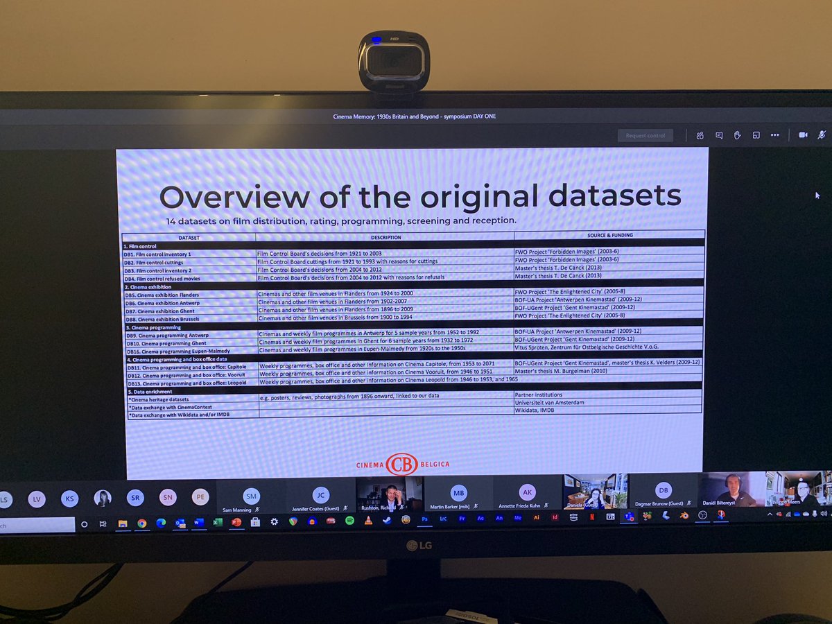 Cinema Memory and the Digital Archive (@cinema_memory) on Twitter photo Onto our final ‘bite sized’ presentation from <a href="/danielbilterey2/">daniel biltereyst</a> and <a href="/PhilippeMeers/">Philippe Meers</a> whose Cinema Belgica project aims to unify datasets across Belgium cinema studies.
#cinemamemory #cmda #ahrc Onto our final ‘bite sized’ presentation from <a href="/danielbilterey2/">daniel biltereyst</a> and <a href="/PhilippeMeers/">Philippe Meers</a> whose Cinema Belgica project aims to unify datasets across Belgium cinema studies.
#cinemamemory #cmda #ahrc