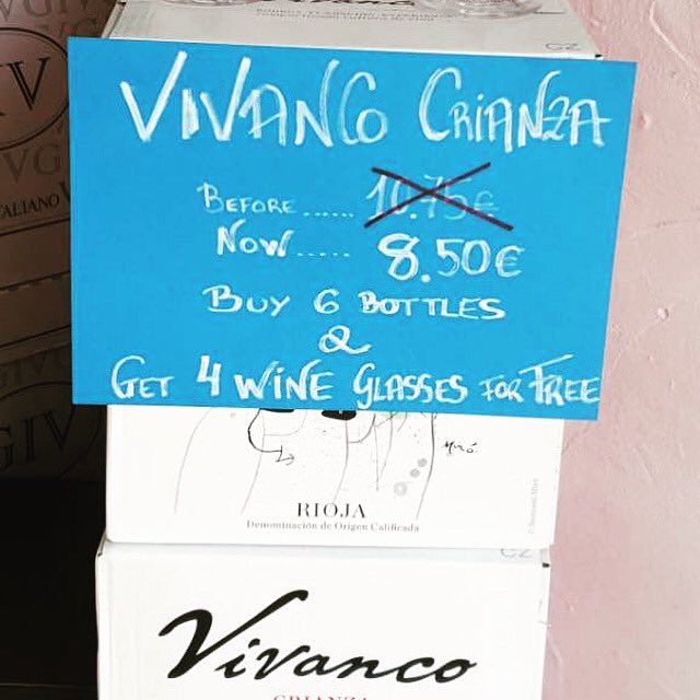 VinopolisSoto's tweet photo. Oferta de Vivanco! Por la compra de 6 botellas a 8.50 euros cada una te regalamos 4 copas de vino! 🔝🔝👍😊 Vivanco offer! For every 6 bottles you buy at 8.50 euros each we offer 4 free wine glasses 😍👌🍸🍸🍸🍸 #ofertas #wineglasses #vicancocrianza #riojawine https://t.co/8PftBsenqi