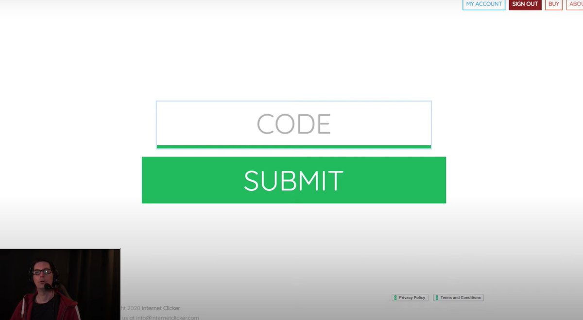 Screen shot of Internet Clicker from Jon's video on YouTube