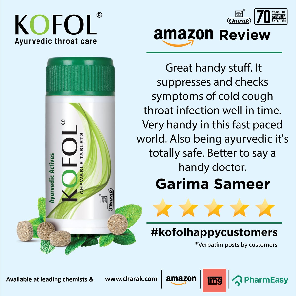 Charak_Pharma's tweet photo. Happy words from our Happy customers.
Nothing feels better than the words of appreciation from our customers. ️
#KofolHappyCustomers
Shop at https://t.co/7k7bYlhQiX
#kofol #seasonalcold #healthwellness #cold #seasonchange #healthessentials #charakwellness #cough #sorethroat https://t.co/2hI5Atiiwv