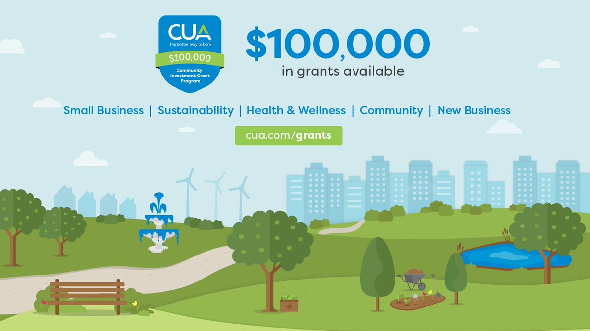 Do you have a big idea to transform your business or #NovaScotia communities? Submit your idea to CUA’s $100,000 Community Investment Grant Program. Apply before January 29th at 4:00p.m. 

Learn more at bit.ly/3pZwquO

 #Grant #TheBetterWay #CommunityInvestment